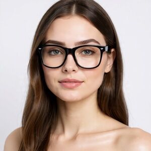Retro Thick-framed Novelty Glasses - Oversized - Black